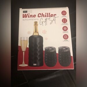 Nifty Black Wine Chiller Gift Set with two Tumblers